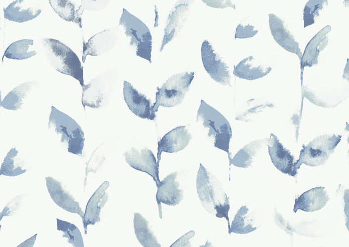 Watercolour Leaves, Blue River - Twist&Fit Roller Blind - Image 6